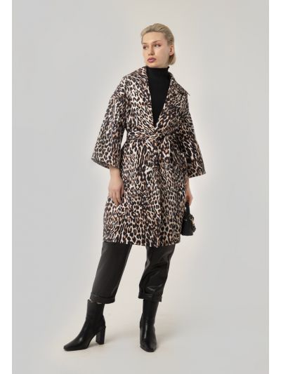 Midi Leopard Printed Jacket