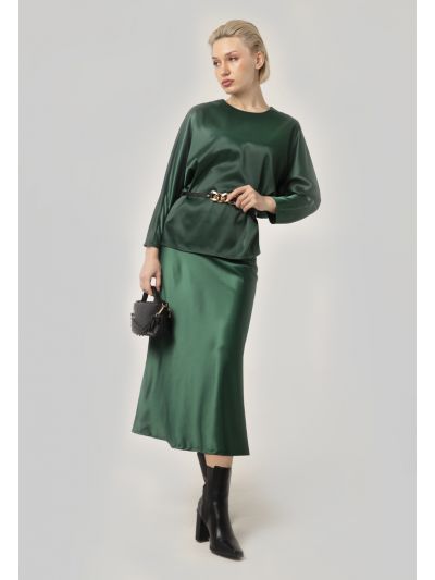 Solid Midi Skirt