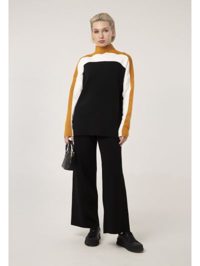 Black Mustard Pullover With Solid Pants