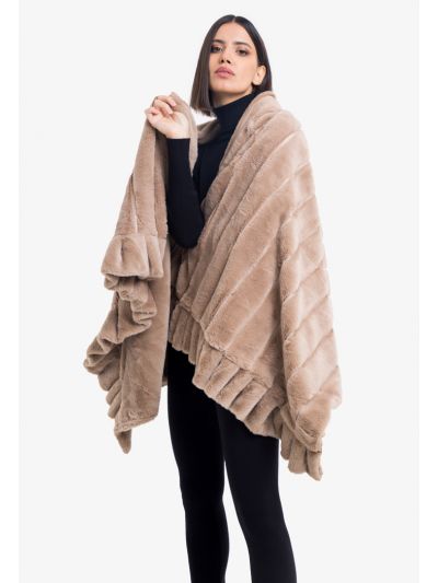 Solid Faux Fur Shawl -Sale