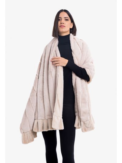 Solid Faux Fur Shawl -Sale