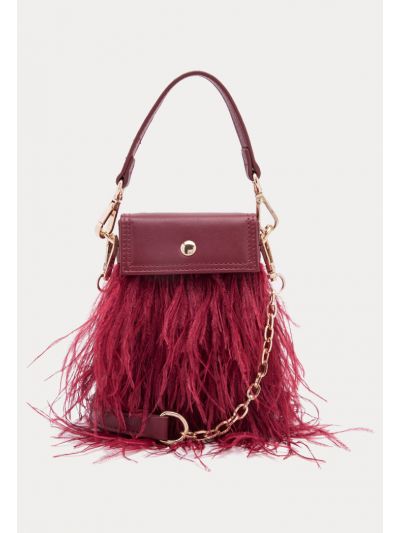 Vimoda Flap Faux Feather Sling Bag