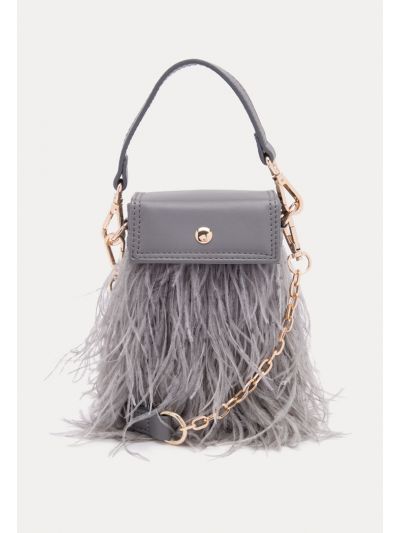 Vimoda Flap Faux Feather Sling Bag