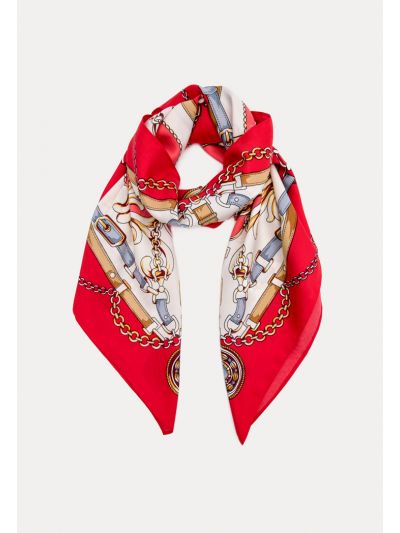 Round Medallion Link Belt Strap Print Hijab
