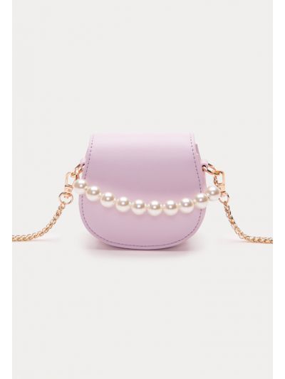 Mini Crossbody Flap Bag With Pearly Handle