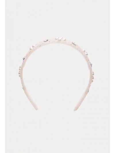 Transparent Shiny Crystals Pearly Headband