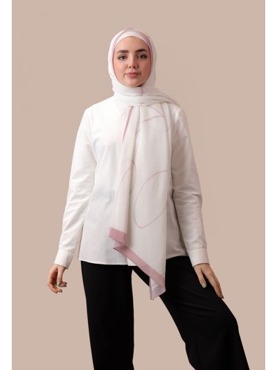 Printed Pleated Chiffon Scarf