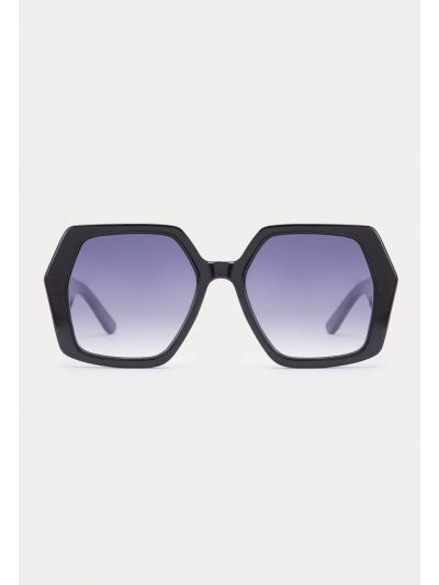 Contrast Tint Hexagon Frame Sunglasses