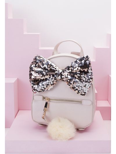 Mini Sequin Bow Backpack