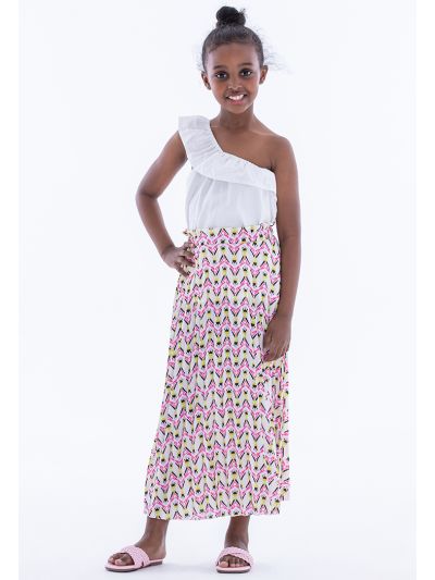 Printed Pleated Maxi Skirt -Sale