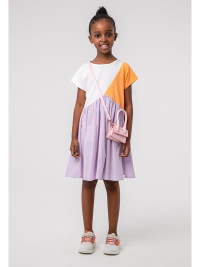 Color Block Flared Girls Dress -Sale