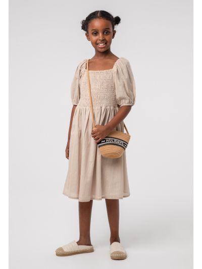 Elasticated Yoke Stripe Lurex Dress -Sale