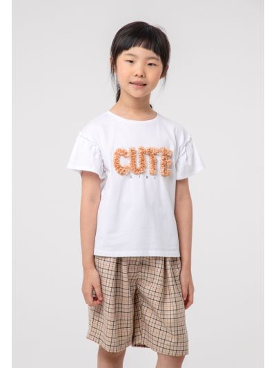 Cute Girl Embellished T-shirt -Sale