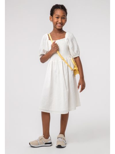 Elasticated Yoke Stripe Lurex Dress -Sale