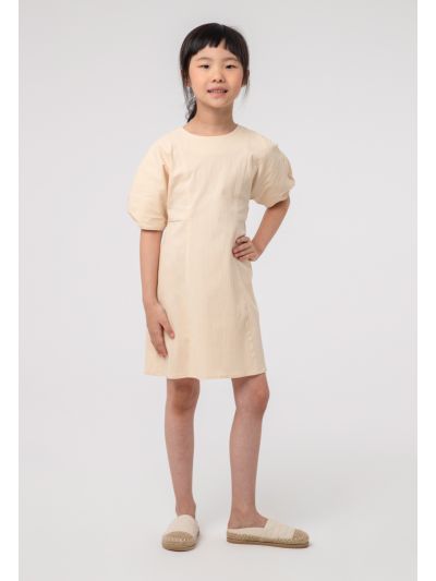 Crepe Raglan Puff Dress -Sale
