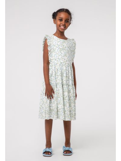 Floral Pattern Frill Tiered Dress -Sale