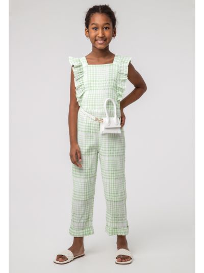 Plaid Print Jumpsuit -Sale