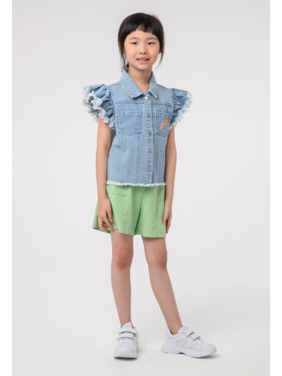 Girls Solid Belted Shorts -Sale