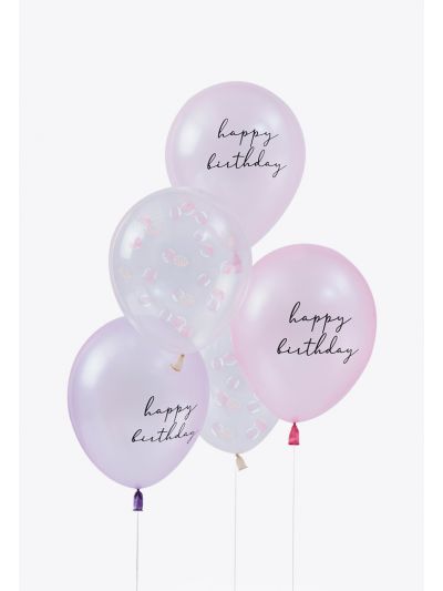 Pearlised Pink & Shell Confetti Balloon Bundle