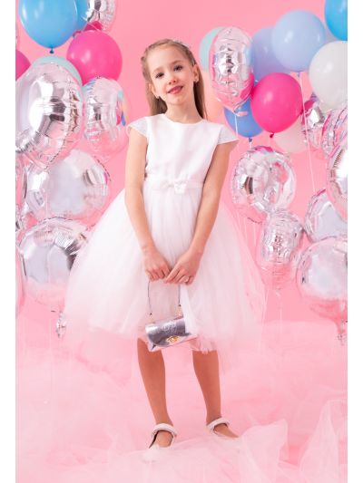 Multi Layered Rhinestone Cap Sleeve Dress