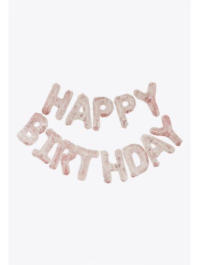 Clear Foil & Confetti Happy Birthday Balloons Banner