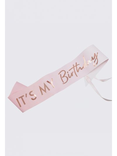 Its My Birthday Pink Ombre Rose Gold Birthday Sash