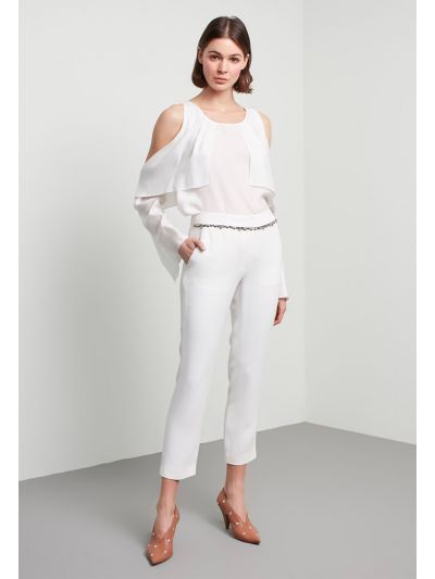 Crepe Embroidered Trouser