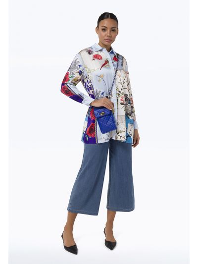 Denim Textured Stretch Skinny Fit Trouser -Sale