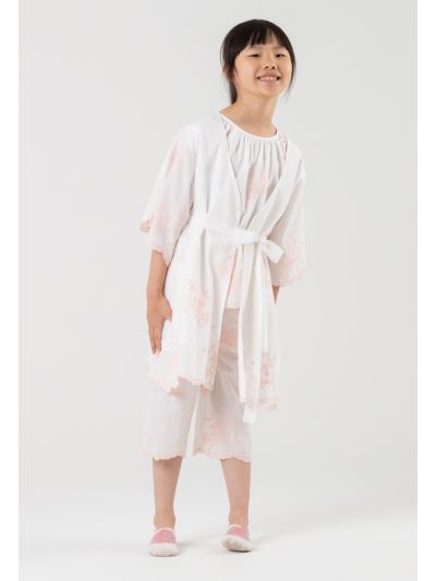 Floral Embroidered Kimono Sleepwear