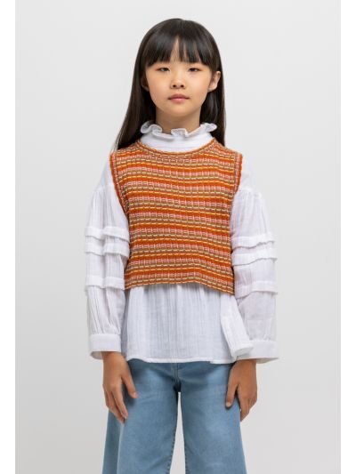 Multicolored Sleeveless Knitted Vest -Sale