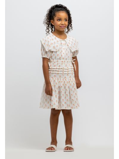 Flowers Printed Tiered Knee Length Skirt -Sale