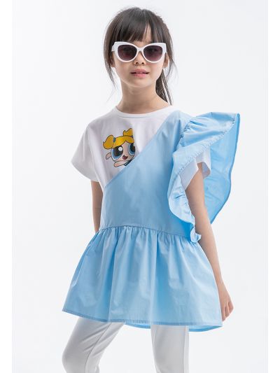 Powerpuff Girls Ruched Contrast Blouse -Sale