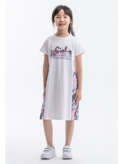 Powerpuff Girls Pleated Sided Graphic Print Dress -Sale