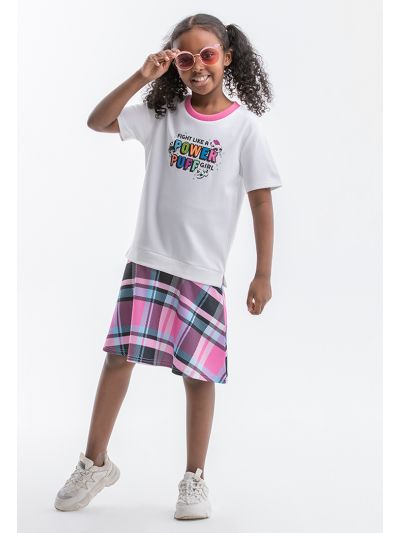 Powerpuff Girls Casual Chequered Hem Dress -Sale