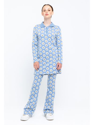 All Over Daisy Printed Flared Pants -Sale
