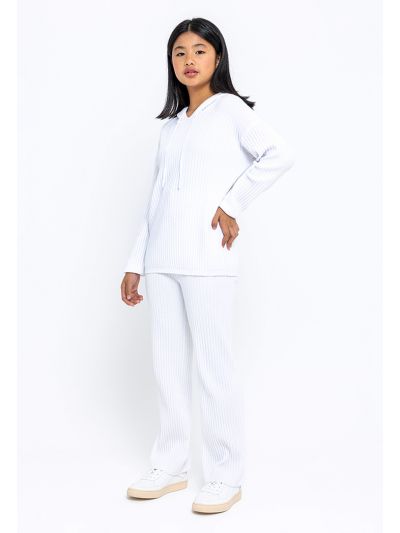Ribbed Regular Cut Drawstring Comfy Pants -Sale