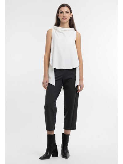 Washout Straight Leg Textured Formal Trouser -Sale