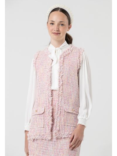 Barroque Tweed Sleeveless Gillet -Sale
