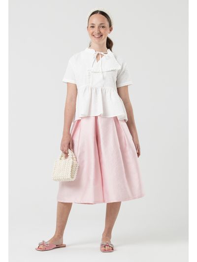 Wide High Waist Trousers With Drawstring -Sale