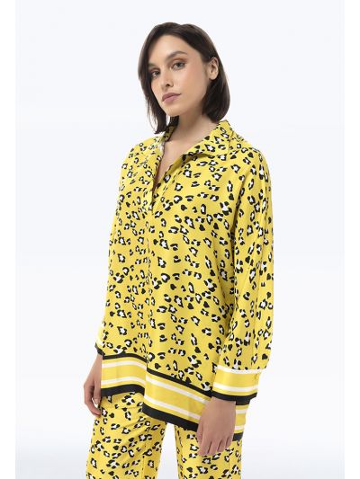 Animal Printed Loose Shirt -Sale
