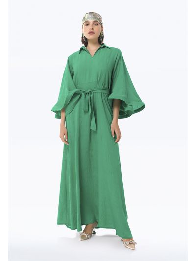 Flared Butterfly Sleeves Maxi Dress