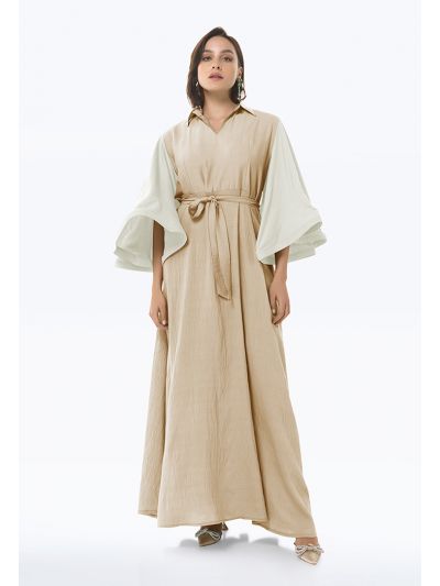 Flared Butterfly Sleeves Maxi Dress