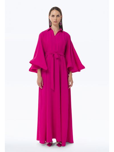 Flared Butterfly Sleeves Maxi Dress