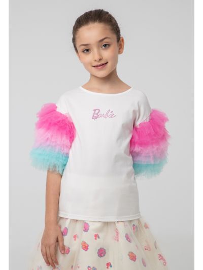 Barbie Tulle Frill Mesh Sleeve T-Shirt