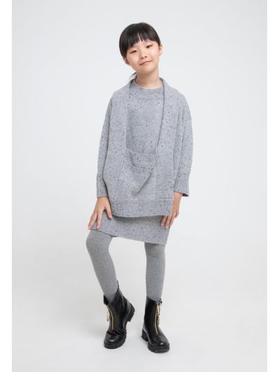 Knitted Long Sleeves Jumper With Self Fabric Crossbody Bag
