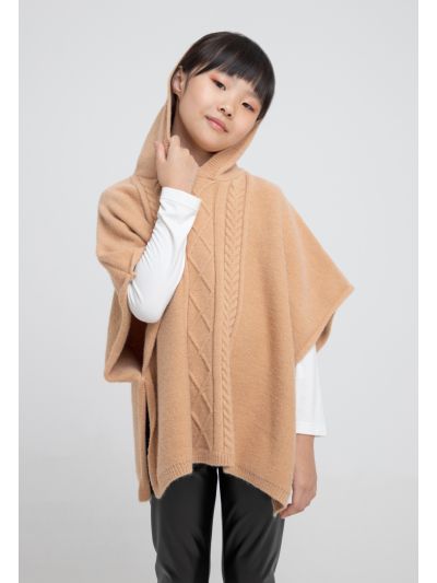 Braided Knitted Hooded Sleeveless Winter Vest