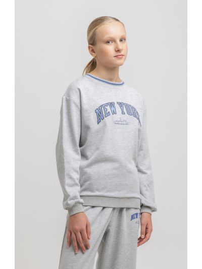 New York Printed Ribbed Hem Sweatshirt -Sale