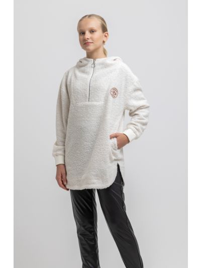 Warm Oversized Printed Back Front Zipper Hoodie -Sale