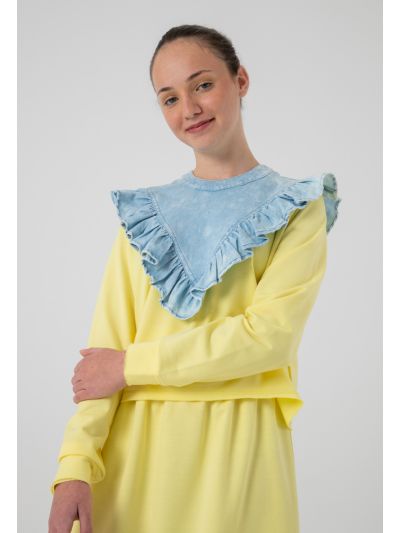 Tencel Ruffle Yoke Pullover