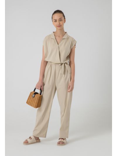 Solid Belted Jumpsuit